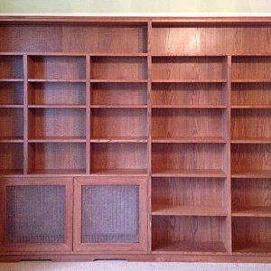 Shelved bookcase with concealed radiator 2