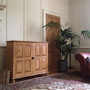 Wooden TV cabinet closed